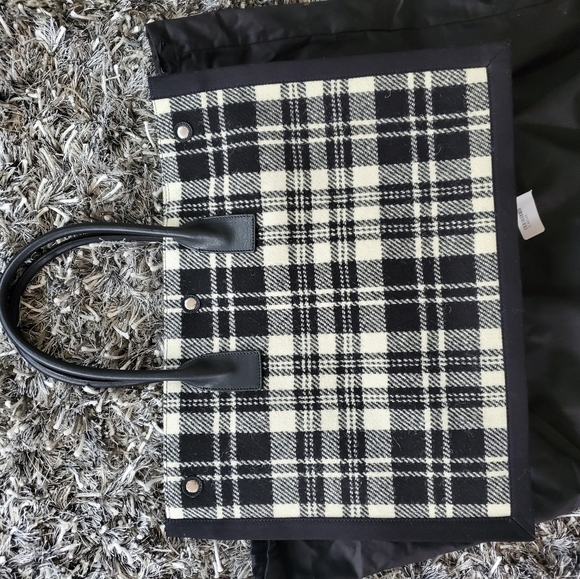 YSL bag Saint Laurent YSL Rive Gauche Checked TOTE - Picture 11 of 12